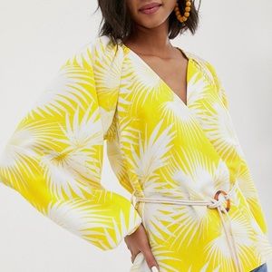 ASOS Plunge Top w/ Kimono Sleeve + Rope Belt